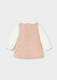 Vestido combinado punto tweed rosa