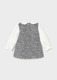 Vestido combinado punto tweed marino