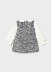 Vestido combinado punto tweed marino
