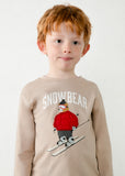 Camiseta m/l aplique "Snow Bear" topo