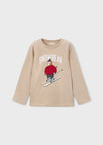 Camiseta m/l aplique "Snow Bear" topo