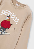 Camiseta m/l aplique "Snow Bear" topo