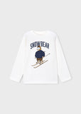 Camiseta m/l aplique "Snow Bear" nata