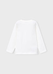 Camiseta m/l aplique "Snow Bear" nata