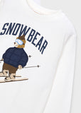 Camiseta m/l aplique "Snow Bear" nata