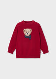 Sueter intarsia osito rojo