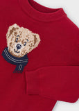 Sueter intarsia osito rojo