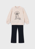 Conj. Leggings felpa perrito negro