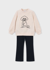 Conj. Leggings felpa perrito negro