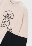 Conj. Leggings felpa perrito negro