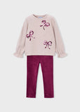 Conj. Leggings lazos framboise