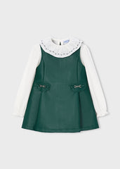 Vestido polipiel combinado botella