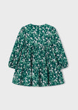 Vestido terciopelo estampado flores verde