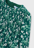 Vestido terciopelo estampado flores verde