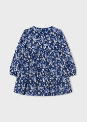 Vestido terciopelo estampado flores marino