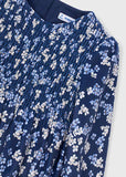 Vestido terciopelo estampado flores marino