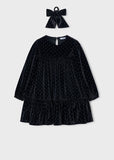 Vestido terciopelo coletero negro