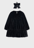 Vestido terciopelo coletero negro