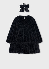 Vestido terciopelo coletero negro