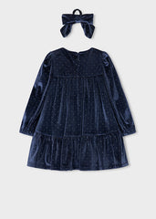 Vestido terciopelo coletero marino
