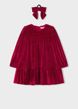Vestido terciopelo coletero rojo