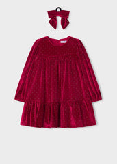 Vestido terciopelo coletero rojo