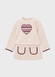 Conj. Falda felpa corazon