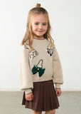 Conj. Falda tricot bolsas café