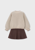 Conj. Falda tricot bolsas café