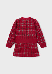 Conj. Falda tricot pelo rojo