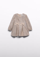 Vestido lazos champan