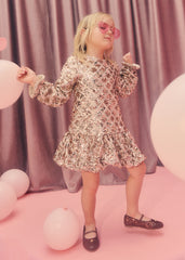 Vestido lentejuelas rombos champan