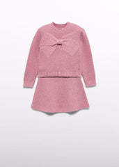 Conj. Falda tricot lazo petalo