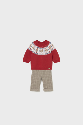 Conj. Jersey c/pantalon perritos guinda