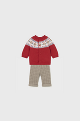 Conj. Jersey c/pantalon perritos guinda