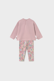 Conj. Leggings estampado flores malva