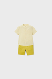 Conj. Camisa mc mao y bermuda oliva