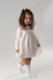 VESTIDO PUNTO Y TELA NIÑA PRESTON ROSA