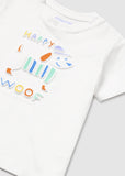 Camiseta m/c embossed "happy woof"