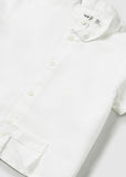 Camisa m/c cuello mao lino blanca