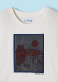 Camiseta m/c lenticular "globetrotters" nata
