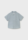 Camisa m/c lino cuello mao jade
