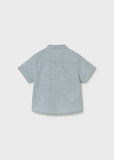 Camisa m/c lino cuello mao jade