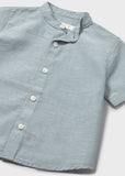 Camisa m/c lino cuello mao jade