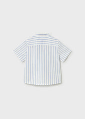 Camisa m/c lino cuello mao oceano