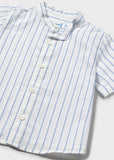 Camisa m/c lino cuello mao oceano