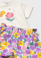 Conj.2 piezas short estampado flores lilac