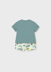 Conj. 2 piezas short estampado reptiles