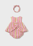 Conj. Short bombacho c/bandita stripes rose
