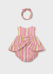 Conj. Short bombacho c/bandita stripes rose